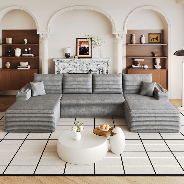 Vitpug 134" Comfort U Shaped Cloud Sectional Sofa