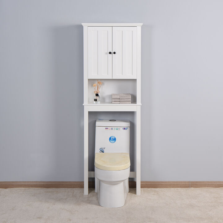 Hivvago Wooden Over the Toilet Space Saver Storage with Adjustable Shelf in