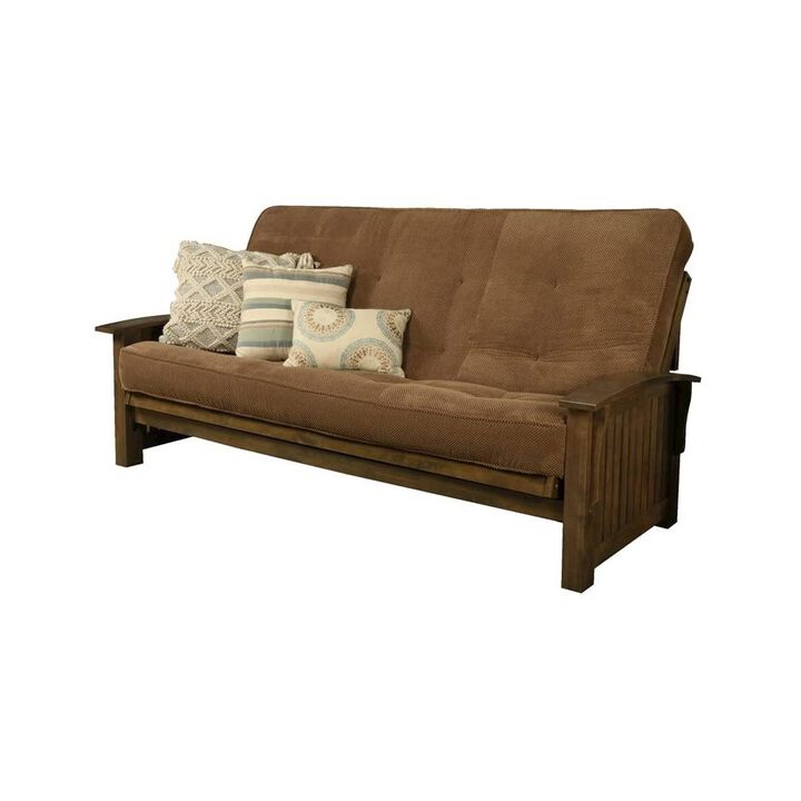 Washington Queen Frame-Rustic Walnut Finish-Marmont Mocha Mattress