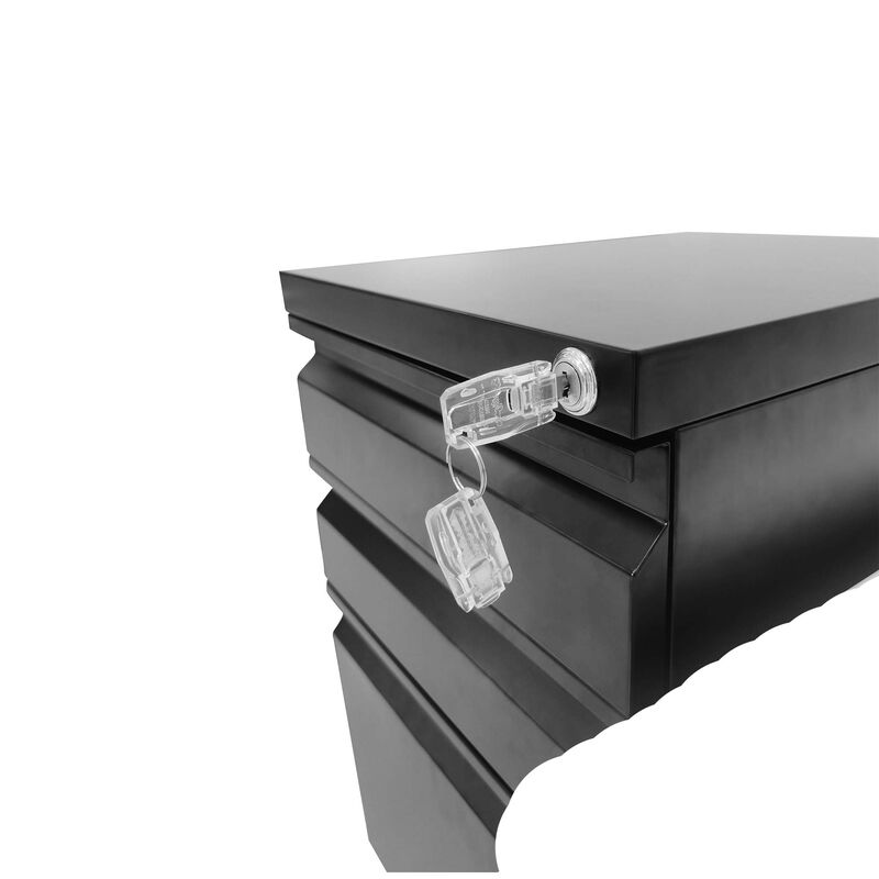 3 Drawer Mobile File Cabinet with Lock,Metal Filing Cabinets for Home Office Organizer Letters/Legal/A4,Fully Assembled image number 6