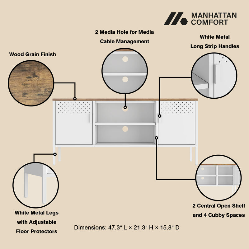 Landen White TV Stand