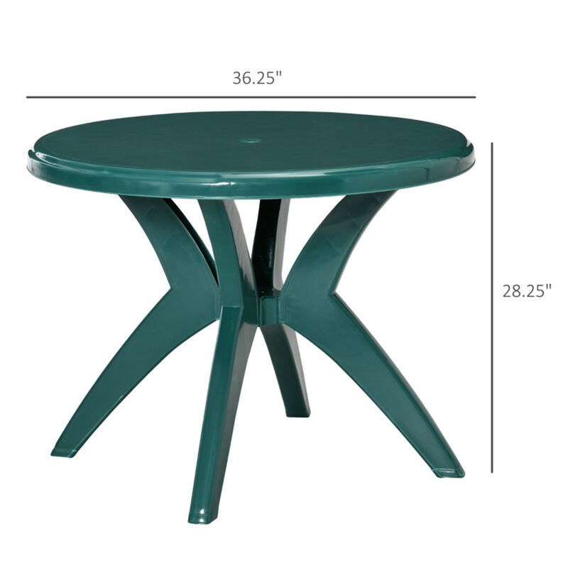 Patio Garden Dining Table With Umbrella Hole for Outdoor Dining image number 2