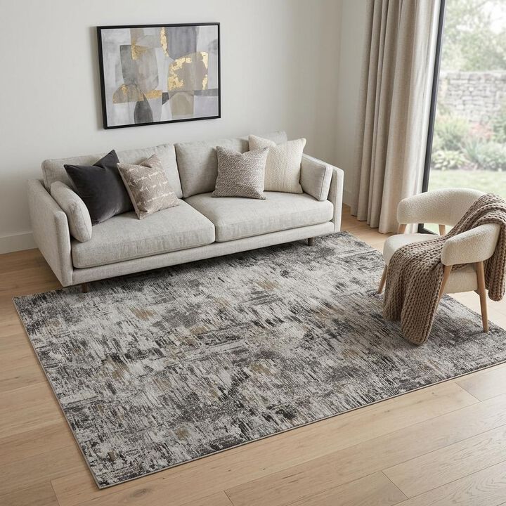 HomeRoots Abstract Distressed Area Rug