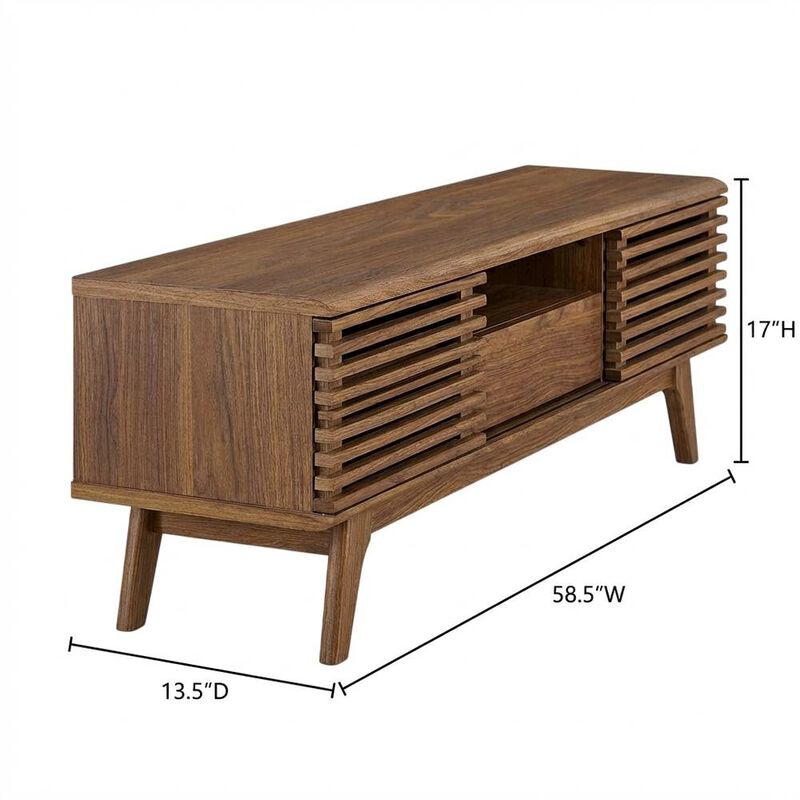 Wood TV Stand in Elegant Finish with Ample Storage Space image number 2