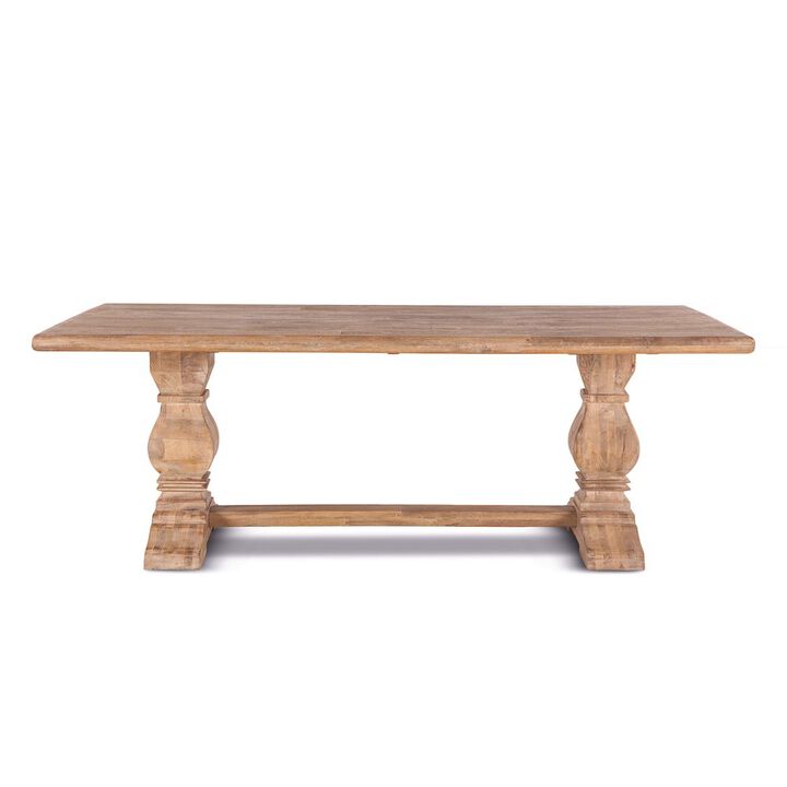 World Interiors Pengrove 84-Inch Rectangle Mango Wood Dining Table in Antique Oak Finish