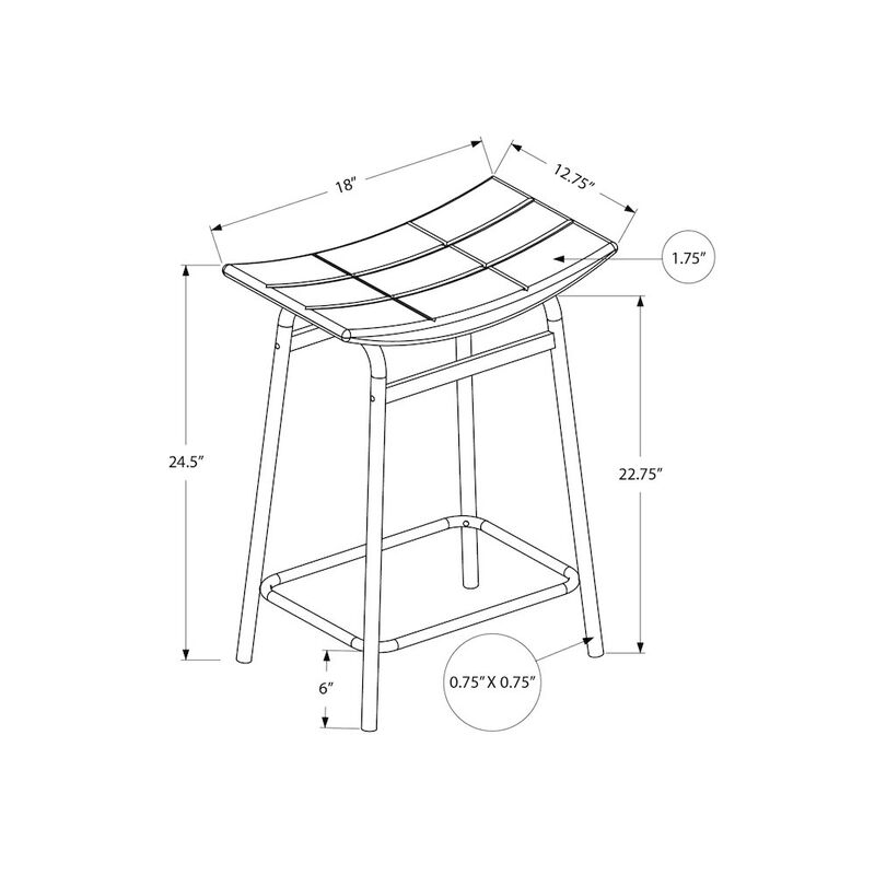 Barstool, Counter Height, Set Of 2