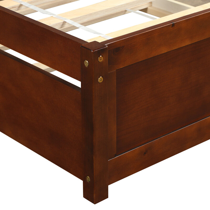 Whisen Elegant Design Twin size Platform Bed with Trundle - Gray