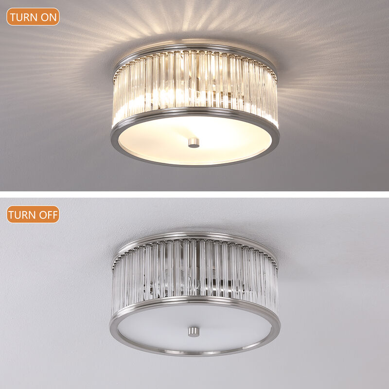 Modern 2-Light Flush Mount Ceiling Light with Clear Glass image number 5
