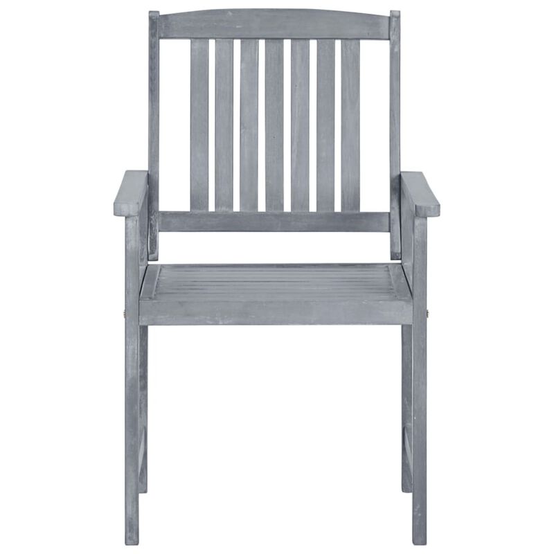 vidaXL Garden Chairs 2 pcs Gray Solid Acacia Wood