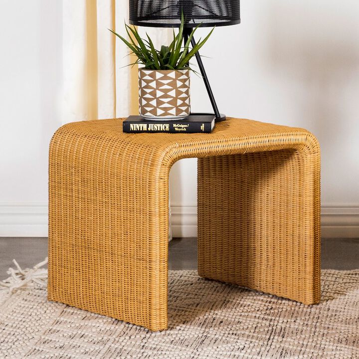 Plethoria Home Natural Square Open Base End Table