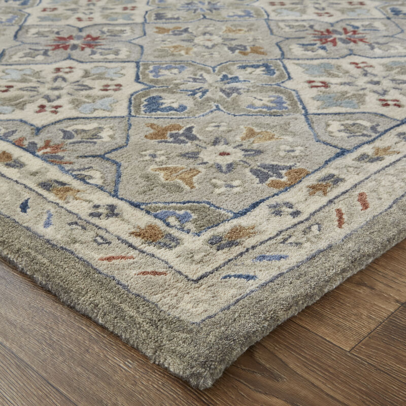Rylan 8638F Taupe/Ivory/Red 2' x 3' Rug