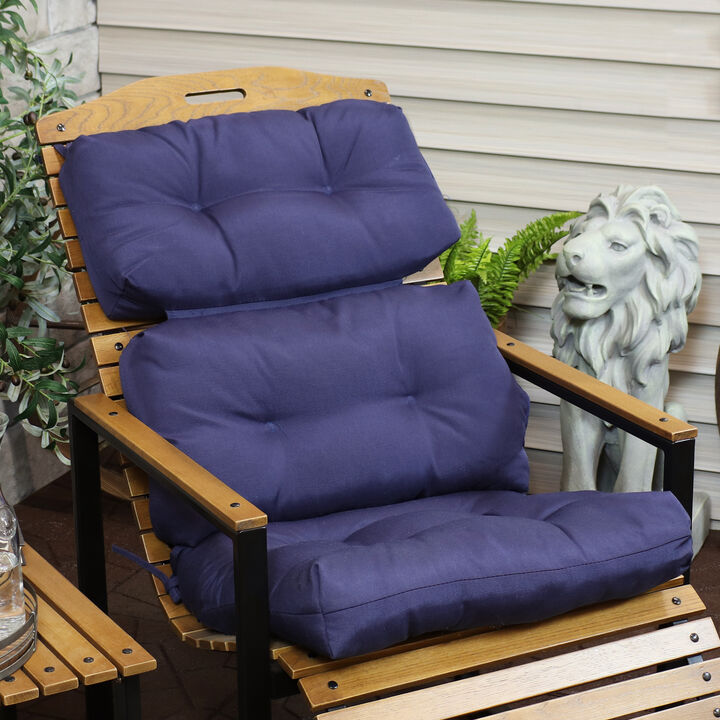 Sunnydaze Indoor/Outdoor Olefin Tufted High-Back Chair Cushion - Gray