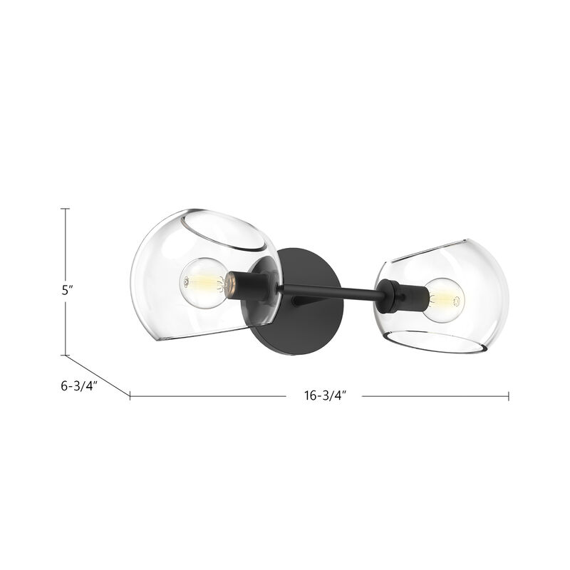 Willow 17-in 2 Lights Damp-Rated Wall/Vanity Light image number 9