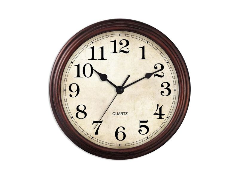 9 Inch Silent Non Ticking Wall Clock Battery Operated Classic Bronze for Home Office Kitchen Bathroom Decor image number 0