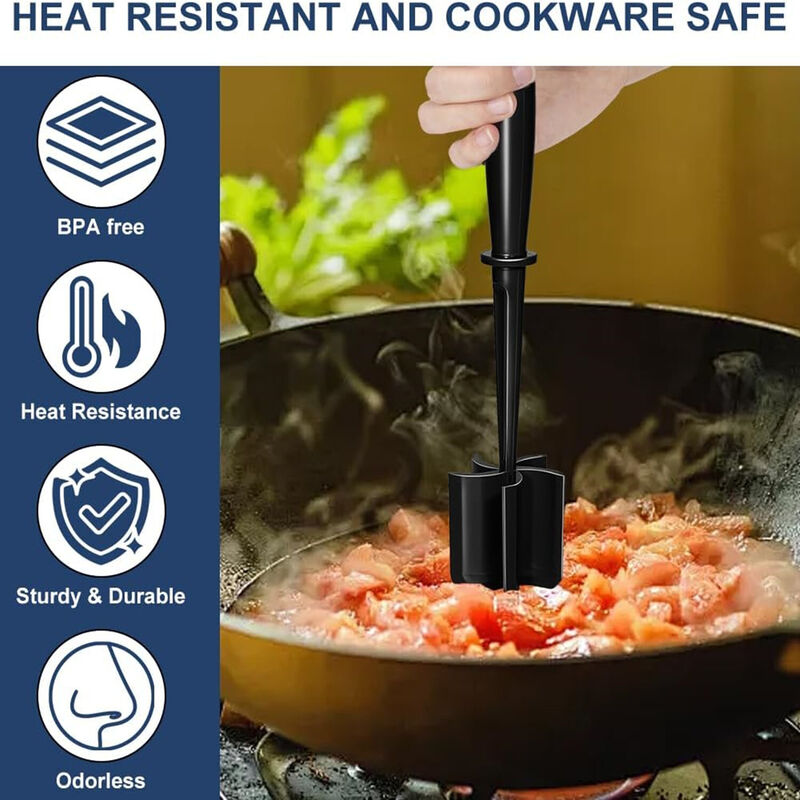 Heat Resistant Meat and Potato Masher 5 Blades Ground Meat Chopper image number 1