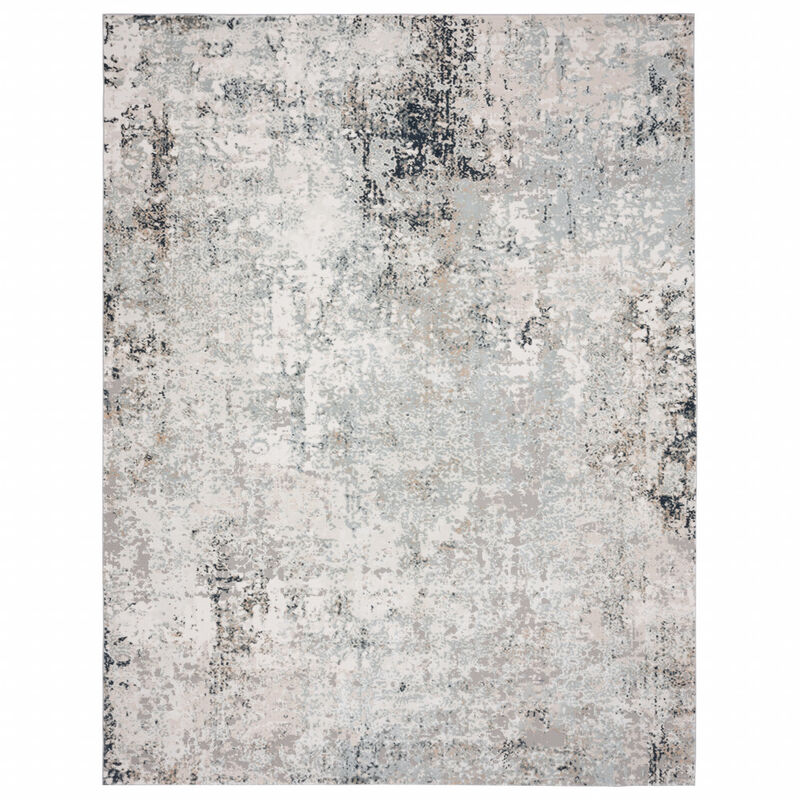 2 X 3 gray cream And Taupe Abstract Distressed Stain Resistant Area Rug image number 0