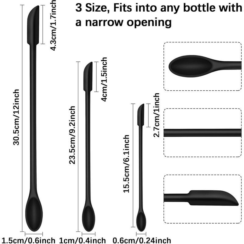 Pack of 3 Silicone Jar Scraper Spatula Set image number 3