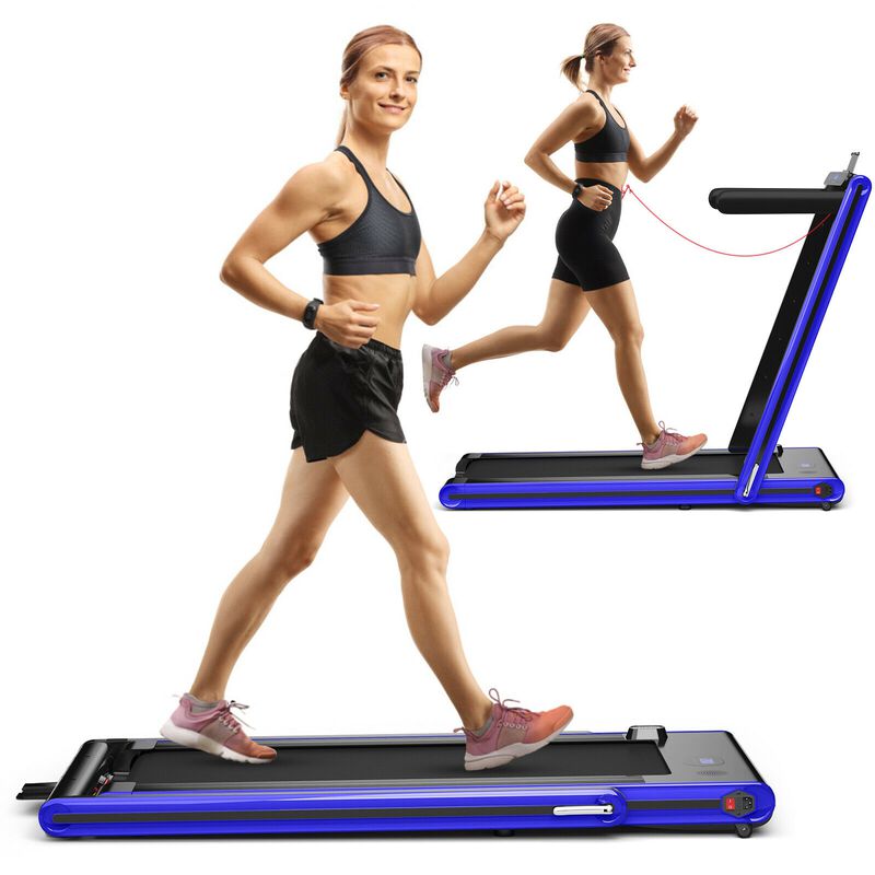 2 in 1 Portable Folding Treadmill with Dual LED Display for Walking and Exercise image number 6
