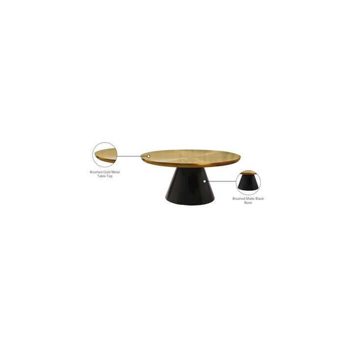 Meridian Furniture Martini Brushed Gold/Matte Black Coffee Table