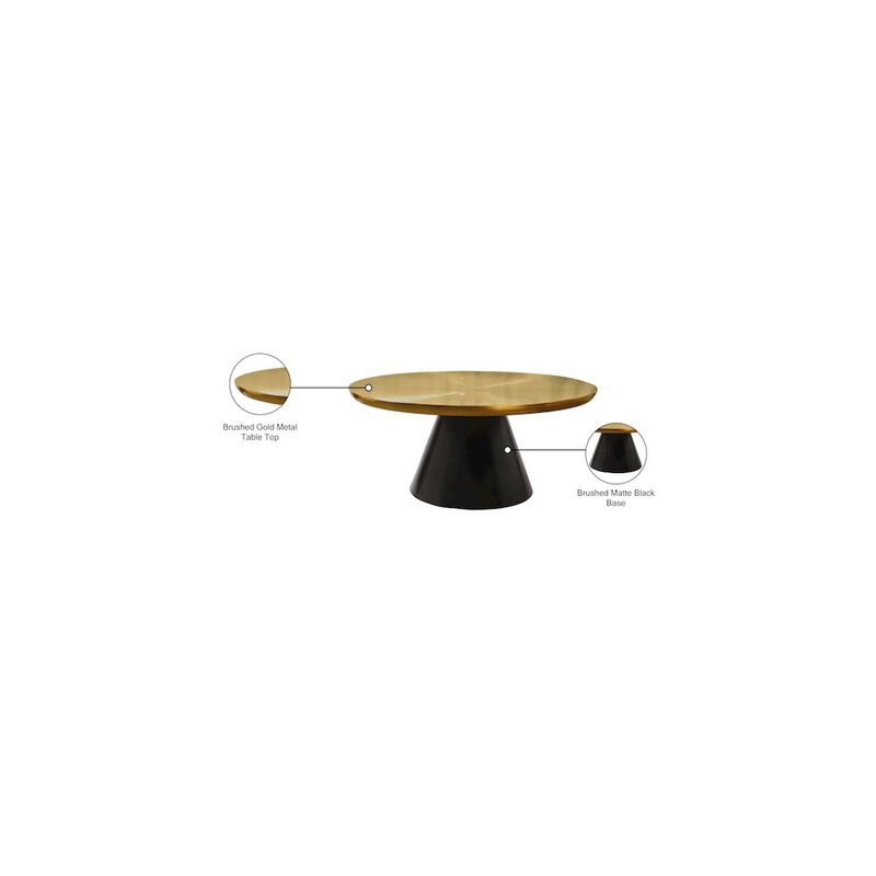 Meridian Furniture Martini Brushed Gold/Matte Black Coffee Table