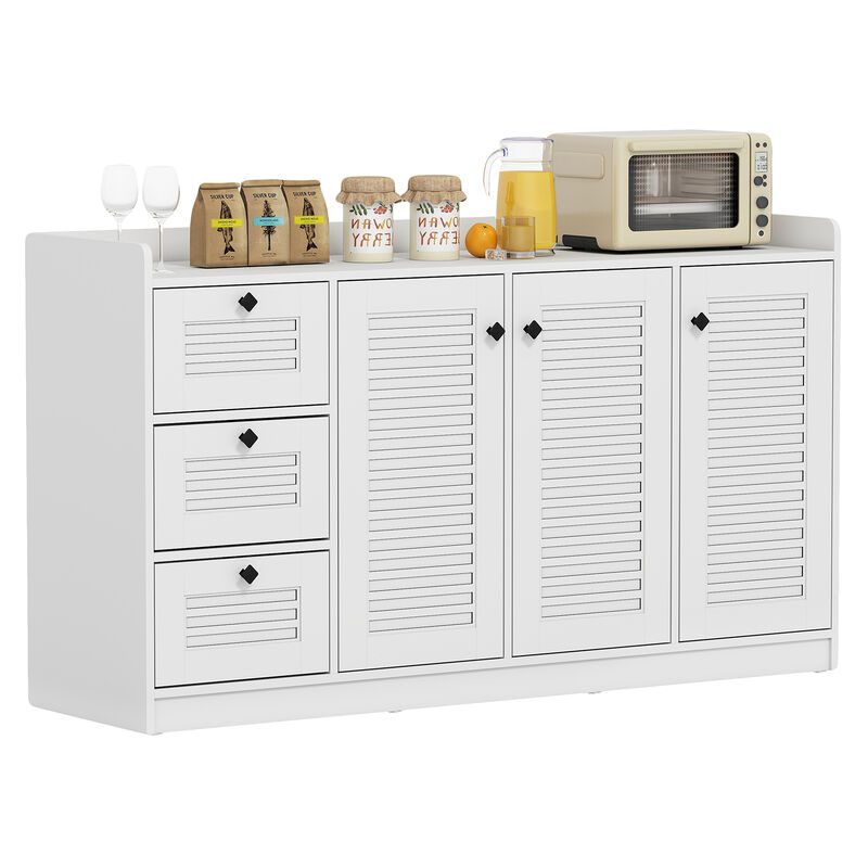 White Sideboard Cabinet with Storage and 3 Doors &ndash; Modern Design image number 6