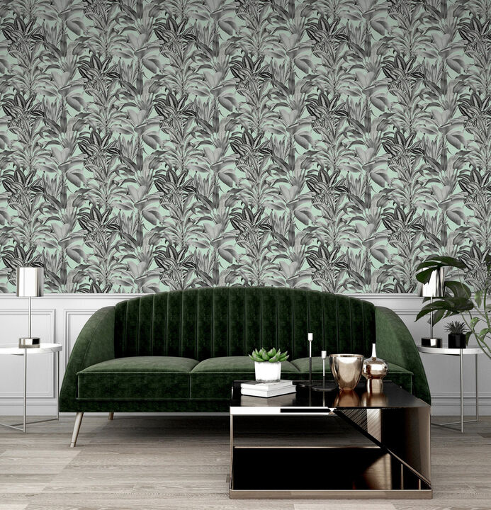 Alice Mint Greenhouse Wallpaper
