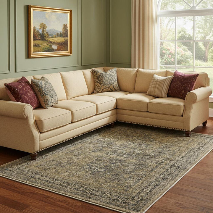 HomeRoots Medallion Washable Area Rug