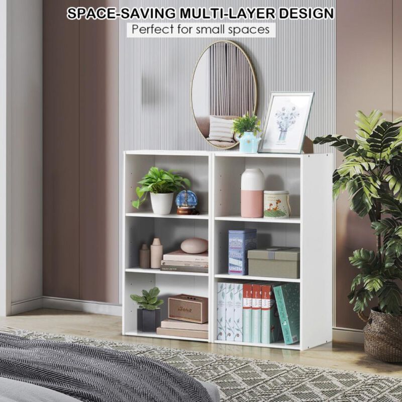 Hivvago 3 Open Shelf Bookcase Modern Storage Display Cabinet