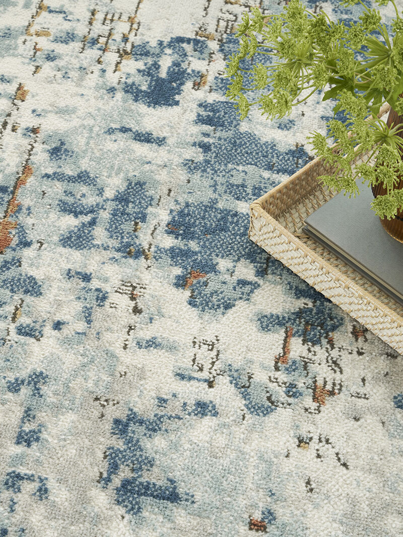 Quarry QUA01 Biege/Blue/Rust 5'3" x 7'3" Rug image number 10