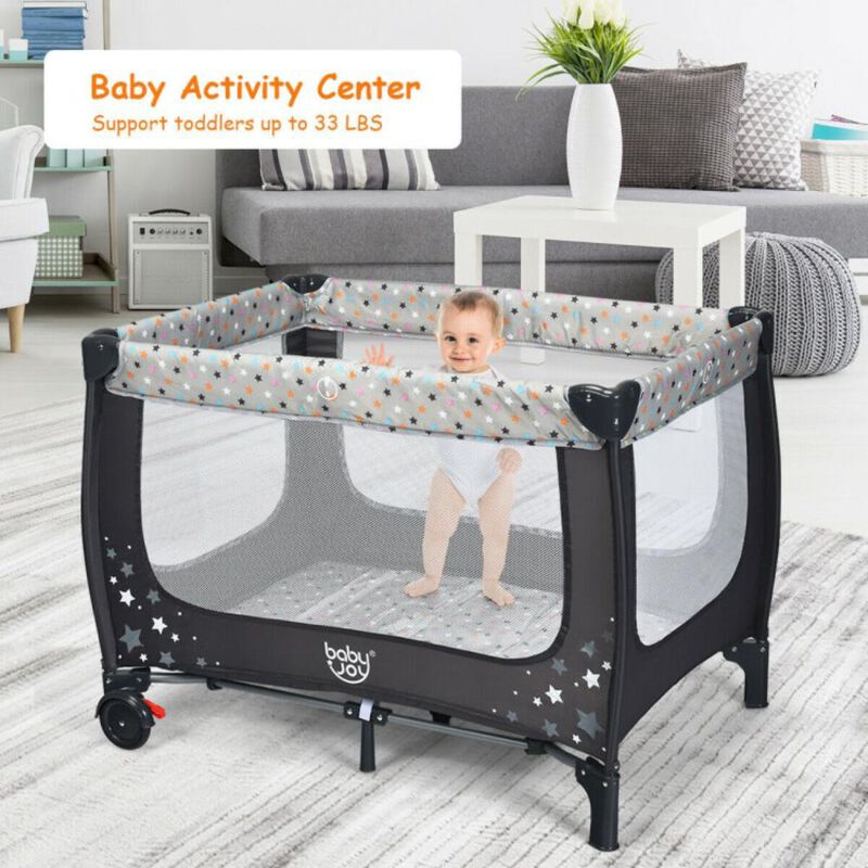 Hivvago Portable Baby Playpen with Mattress Foldable Design