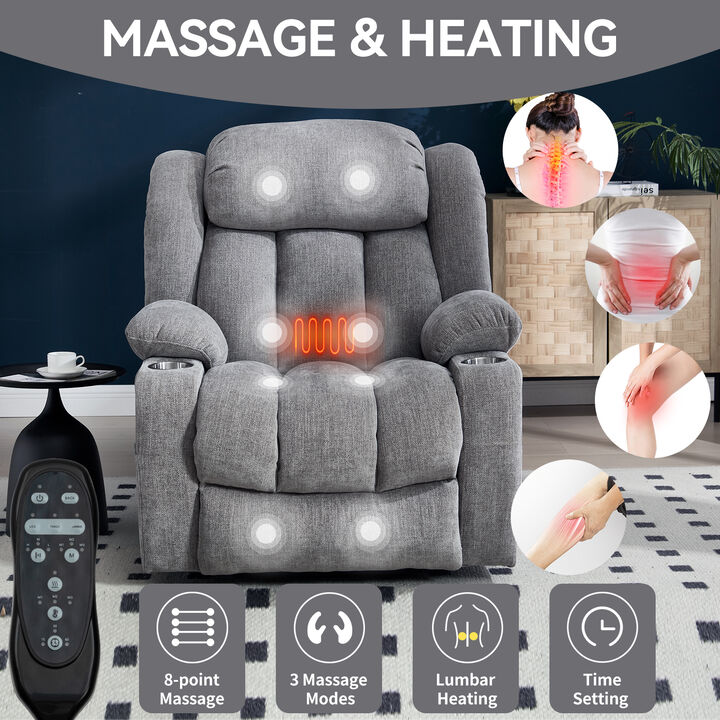 Merax Power Lift Recliner with Massage, Heat & USB Ports