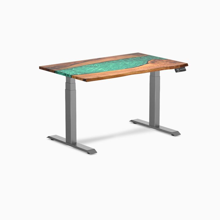 Desky Dual Resin Hardwood Sit Stand Desk