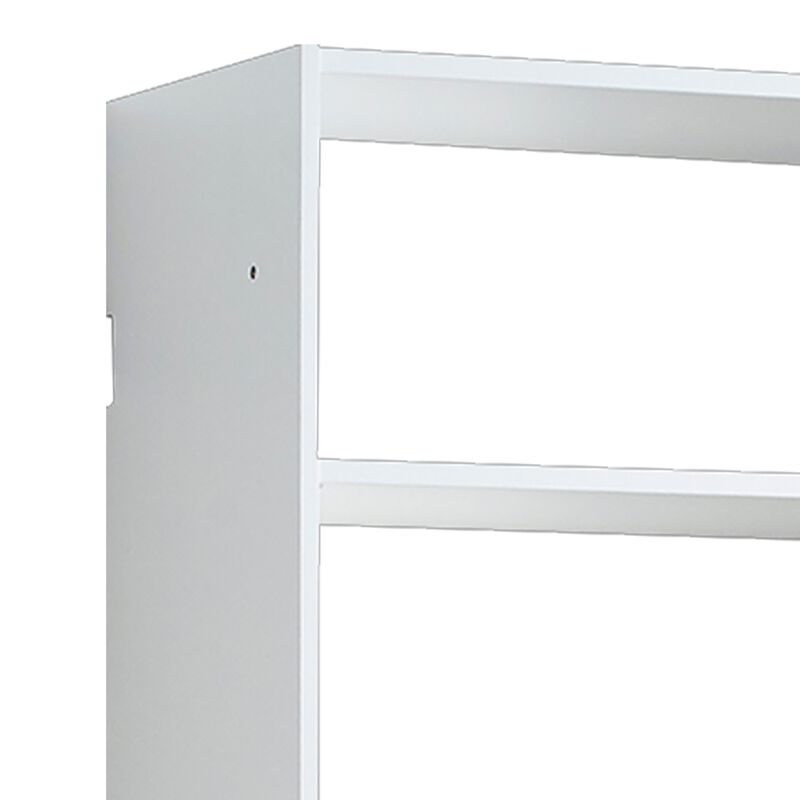 Vedz Wall Mount Adjustable Shelf, 4 Open Shelves, White Melamine