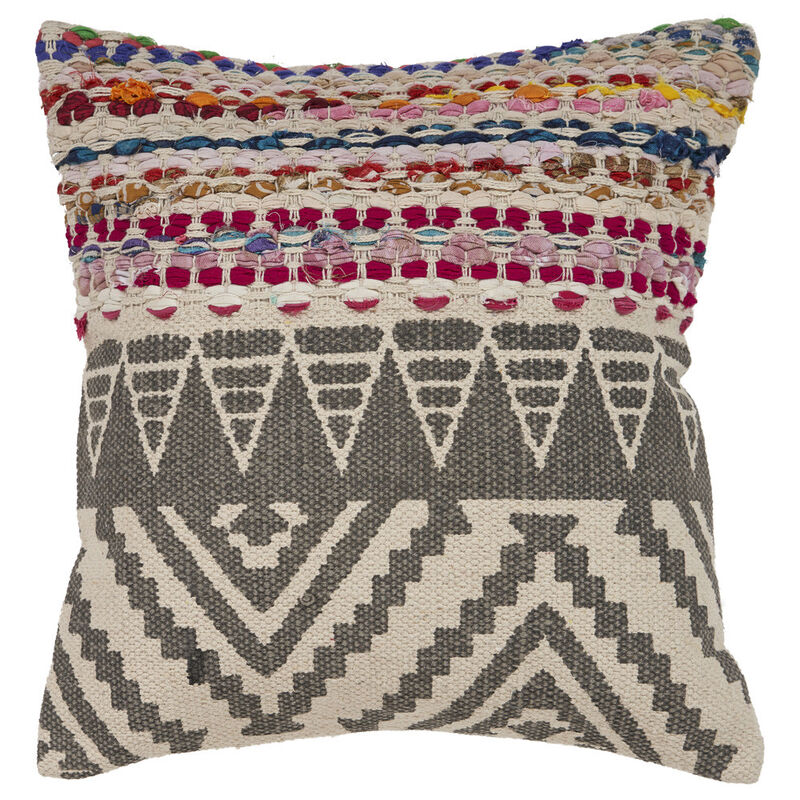 Textured Geometric Zippered Pillow &ndash; Soft Decorative Cushion for Living Room