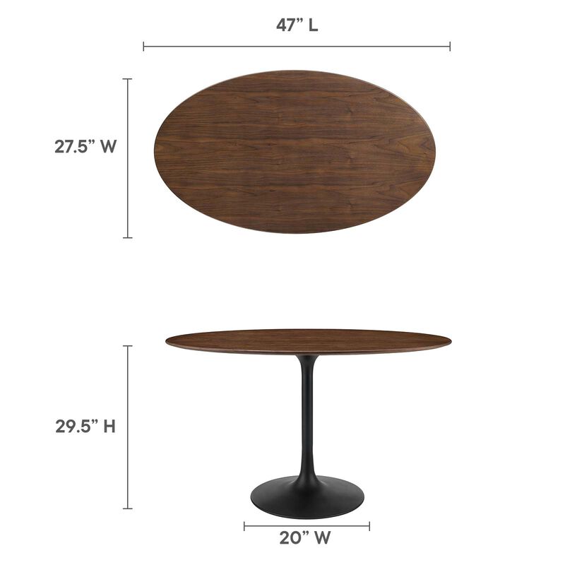 Modway - Lippa 48" Oval Wood Grain Dining Table Black Walnut