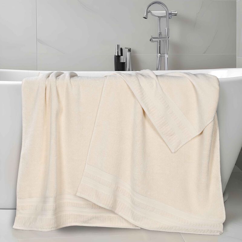 Set of 2 Zero Twist Cotton Bath Sheets Medium Weight Absorbent image number 2