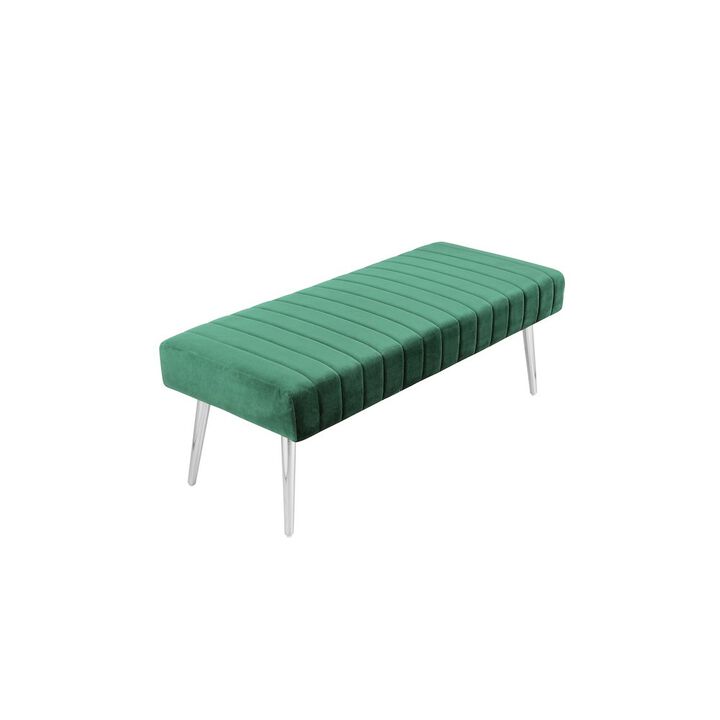 Pangea Home Hilda Bench Velvet Green