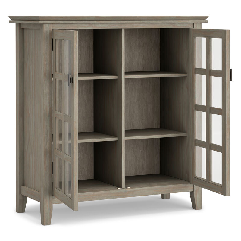 Artisan SOLID WOOD 38 inch Wide Transitional Medium Storage Cabinet in Distressed Grey