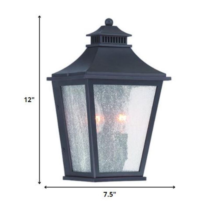 Hivvago Matte Black Two Light Pocket Lantern Wall Light