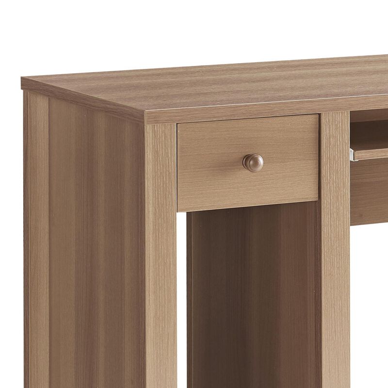 Akol Computer Desk, Keyboard Drawer and Storage, 39 Inch, Dark Taupe