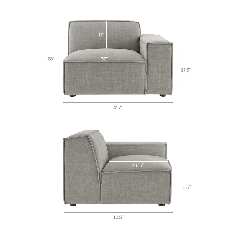 Restore 3-Piece Performance Fabric Upholstered Modular Loveseat with Ottoman image number 3
