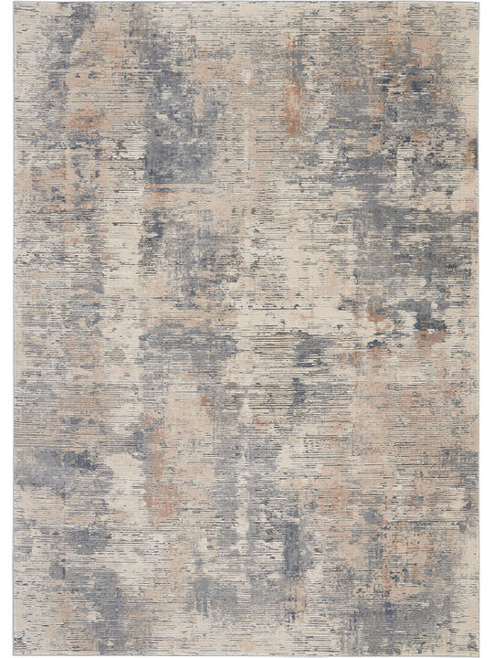 Rustic Textures RUS05 Beige/Gray 7&rsquo;10&rdquo; x Round Rug