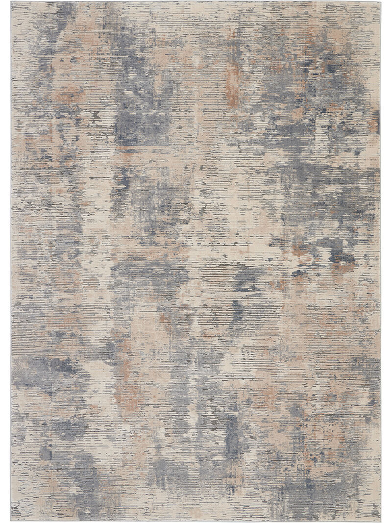 Rustic Textures RUS05 Beige/Gray 7&rsquo;10&rdquo; x Round Rug