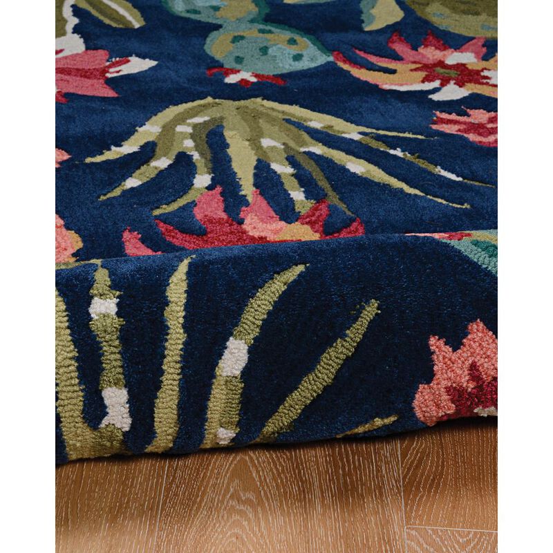 Linon Trio Cactus Navy & Multi, Rug image number 1
