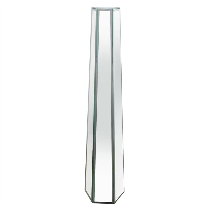 Large Vases Floor Standing Mirrored Luxury Tall Thin Vase Silver Glass Art Decor