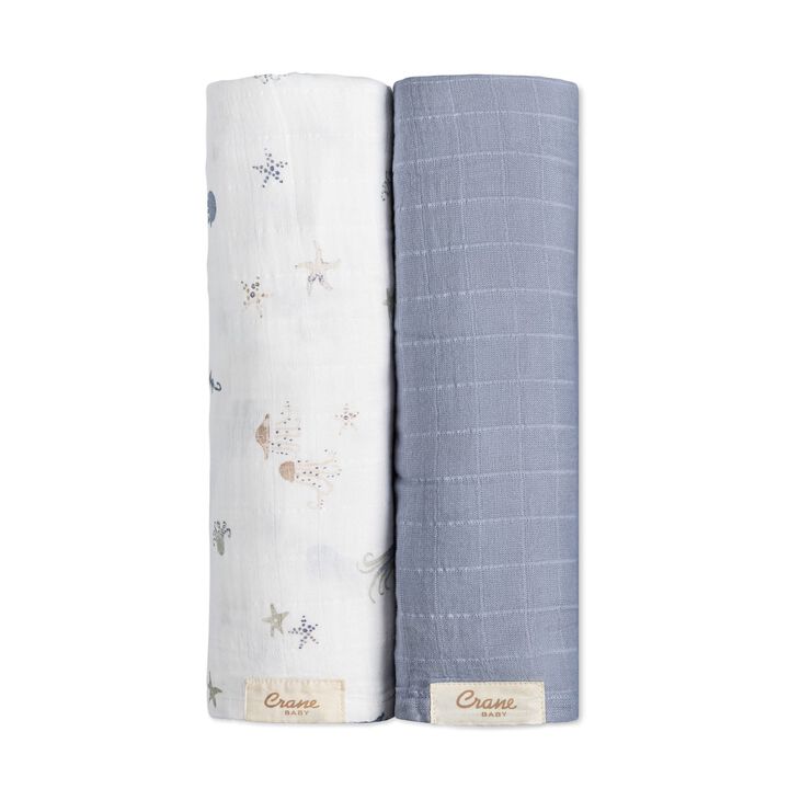 Cove 2-pc. Newborn Swaddle Blanket Set (Sea Life)