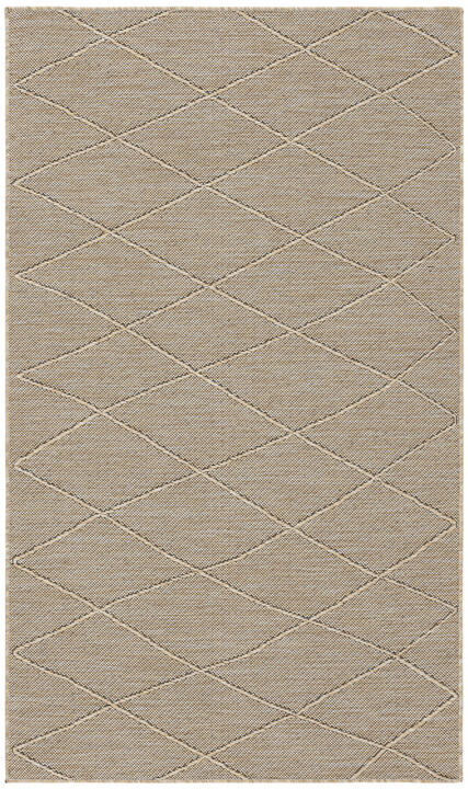 HomeRoots 3' X 5' Natural And Light Brown Geometric Indoor Outdoor Area Rug