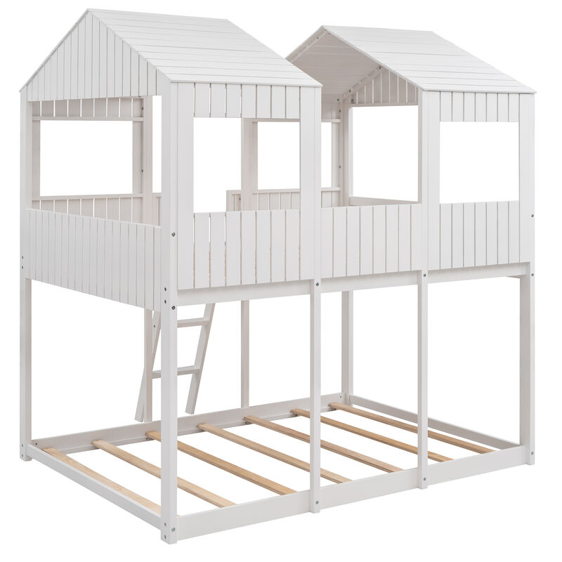 Merax Bunk Bed with Roof and Ladder