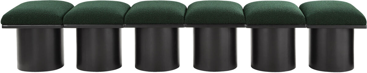 Meridian Furniture Pavilion Green Boucle Fabric Bench