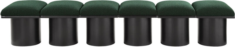 Meridian Furniture Pavilion Green Boucle Fabric Bench